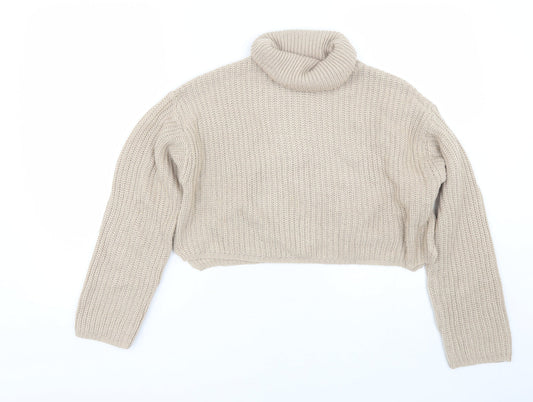 Womens UK Size S Missguided Brown Pullover Jumper