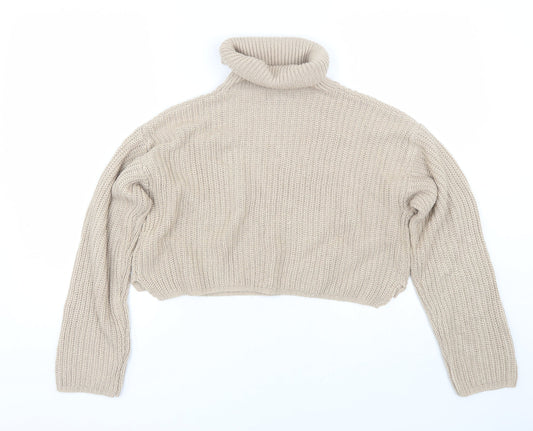 Womens UK Size S Missguided Brown Pullover Jumper