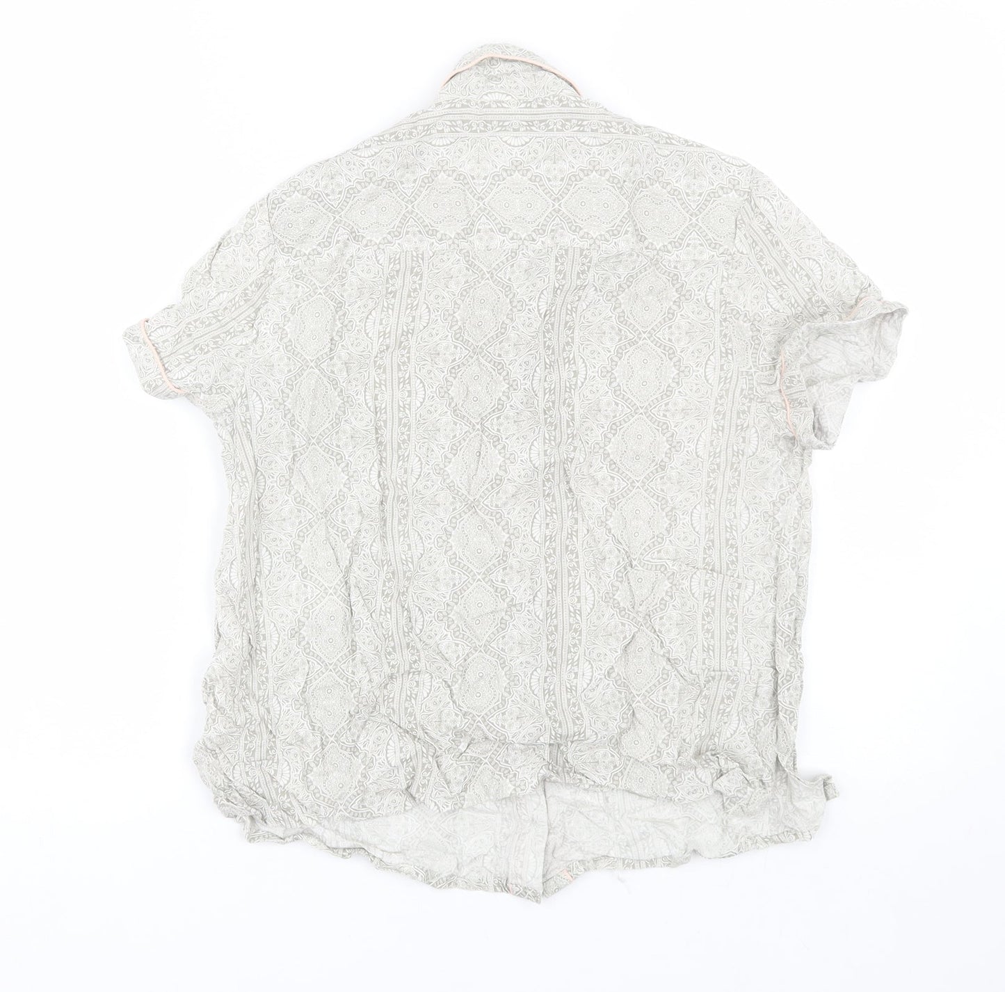 Topshop Womens Grey Paisley  Top Pyjama Top Size 10