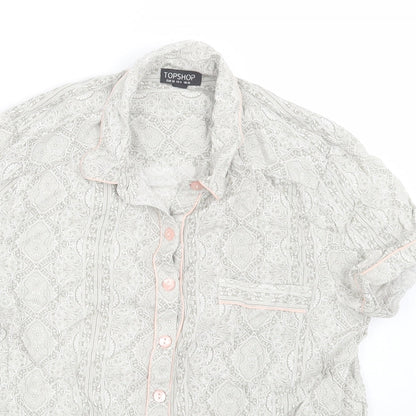 Topshop Womens Grey Paisley  Top Pyjama Top Size 10