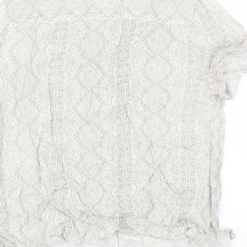 Topshop Womens Grey Paisley  Top Pyjama Top Size 10