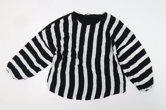 F&F Womens White Striped  Basic Blouse Size 18