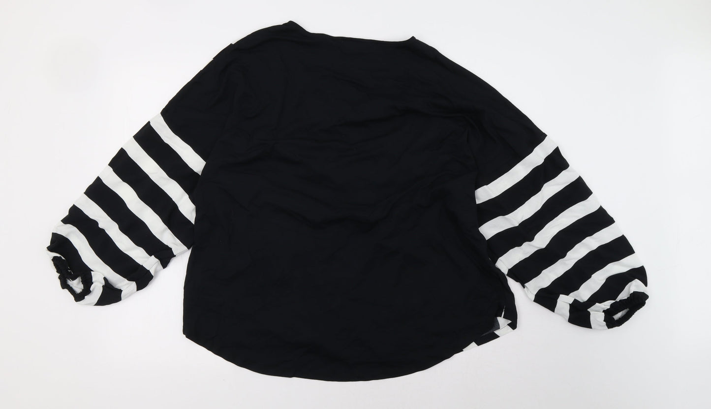 F&F Womens White Striped  Basic Blouse Size 18