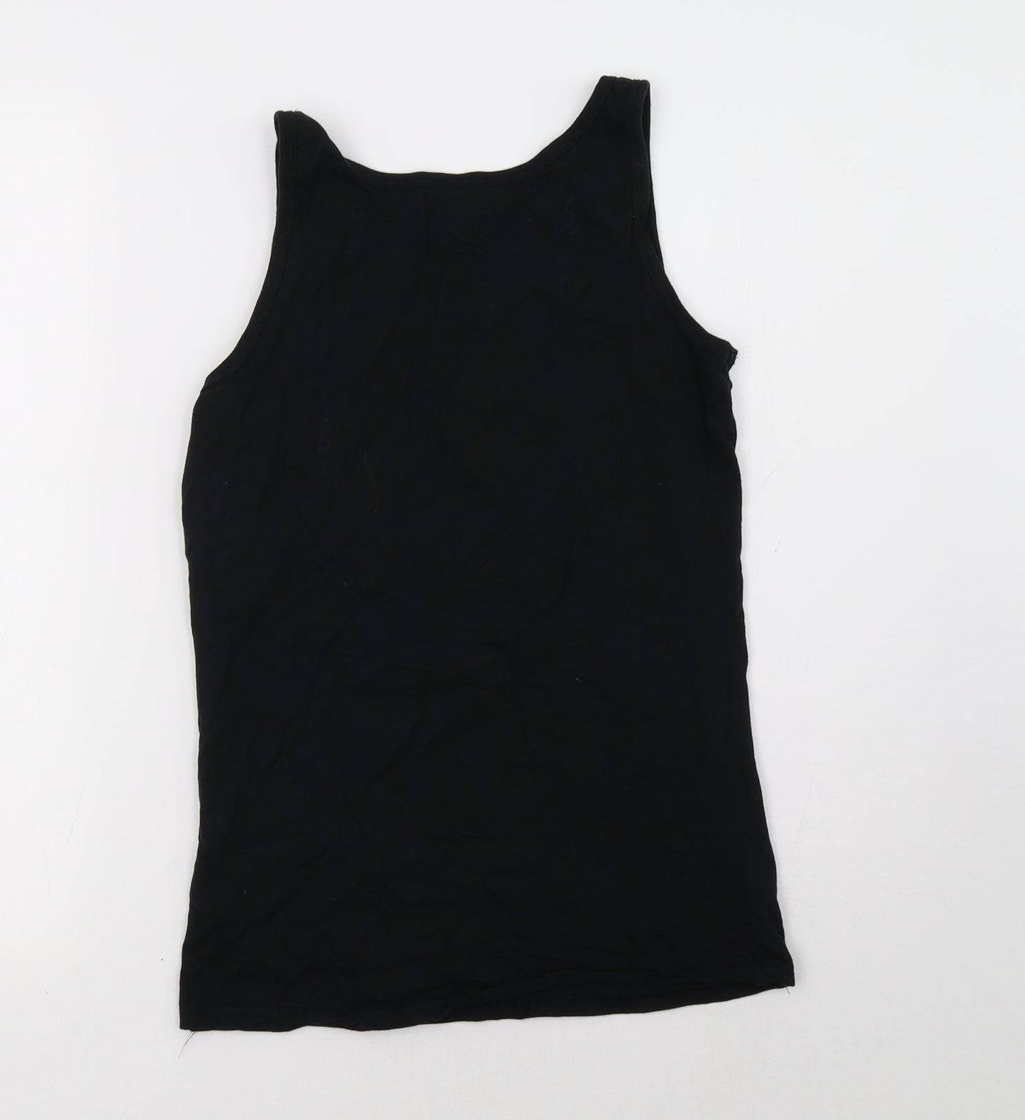 Womens UK Size M Gildan Black Basic Tank
