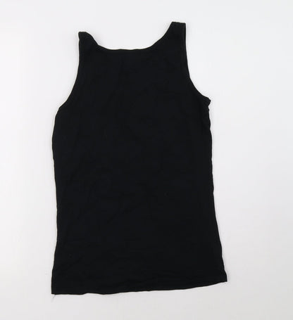 Womens UK Size M Gildan Black Basic Tank