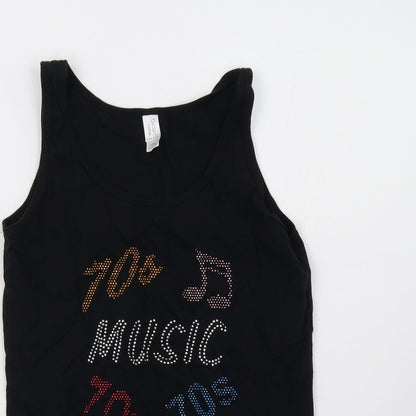 Womens UK Size M Gildan Black Basic Tank