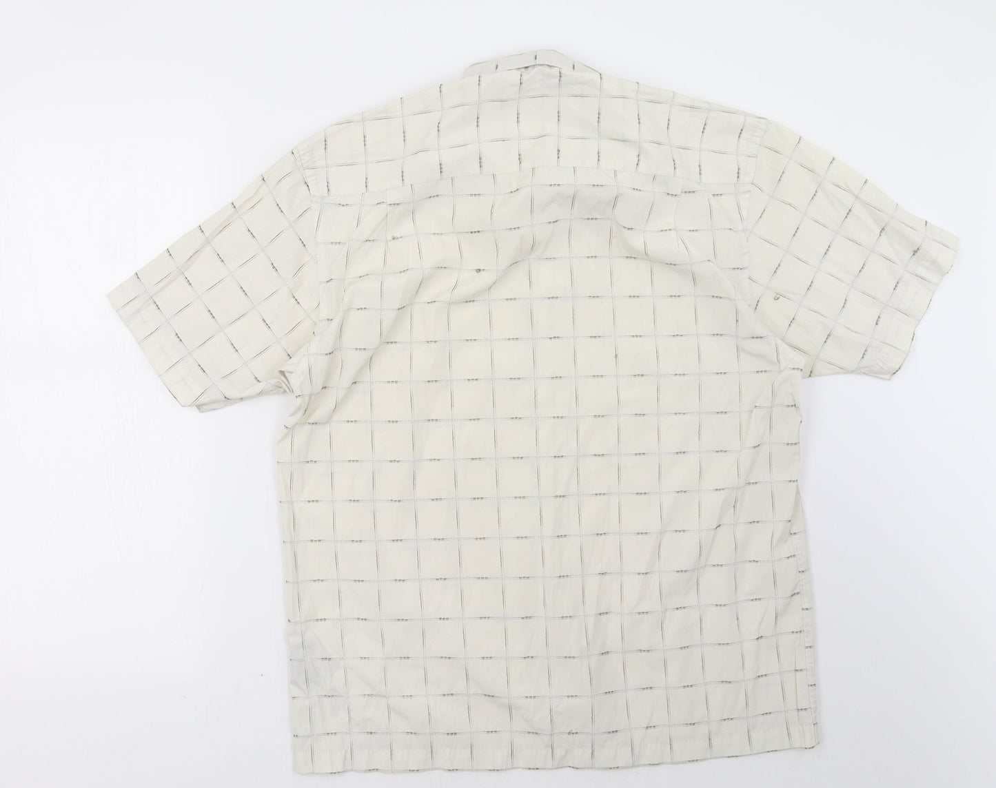 defines Mens White Check   Polo Size M