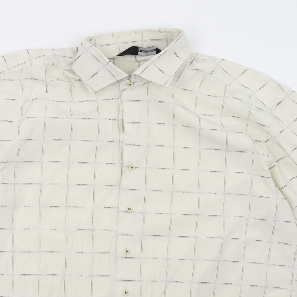 defines Mens White Check   Polo Size M