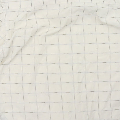 defines Mens White Check   Polo Size M