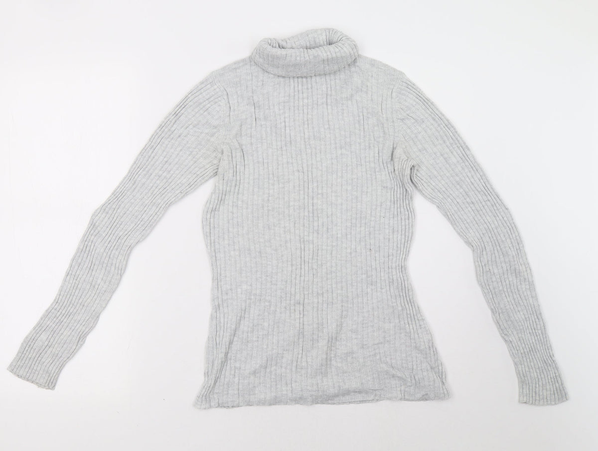 Additional front view of Dorothy Perkins women’s grey pullover sweatshirt, size UK 14