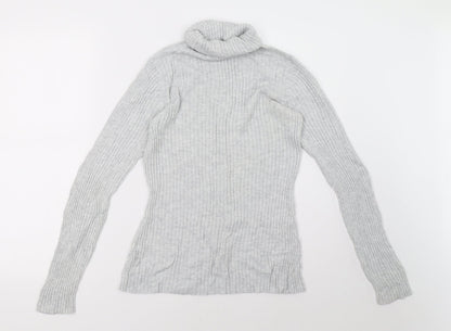 Back view of Dorothy Perkins women’s grey pullover sweatshirt, size UK 14