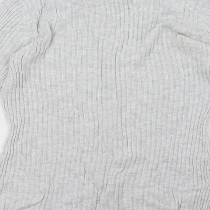 Brand and care label for Dorothy Perkins women’s grey pullover sweatshirt, size UK 14