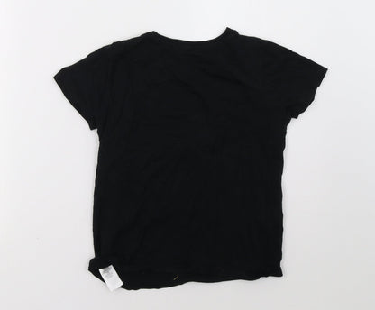 Back view of Primark boys’ black basic t-shirt, size 8-9, years