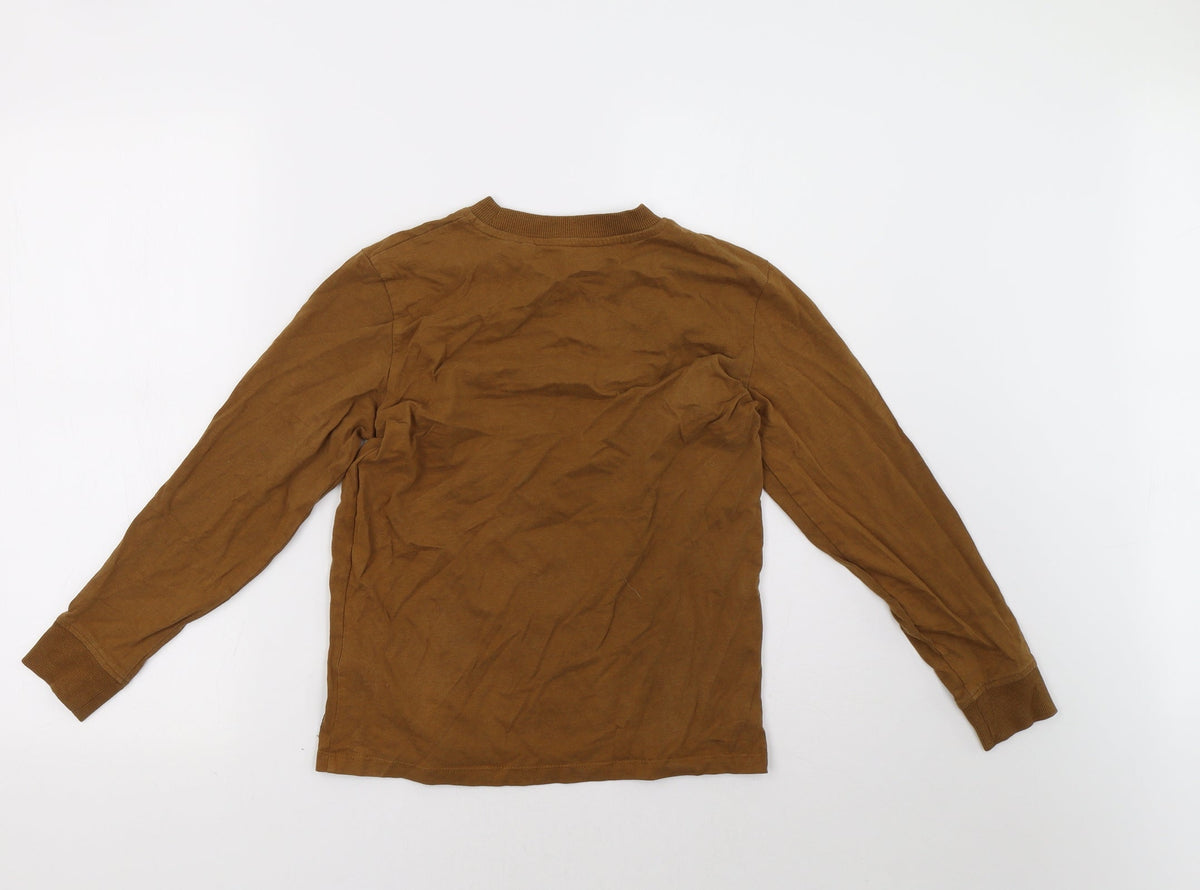Back view of Next boys’ brown pullover sweatshirt, size 10, years
