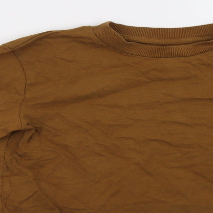 Close-up detail of Next boys’ brown pullover sweatshirt, size 10, years