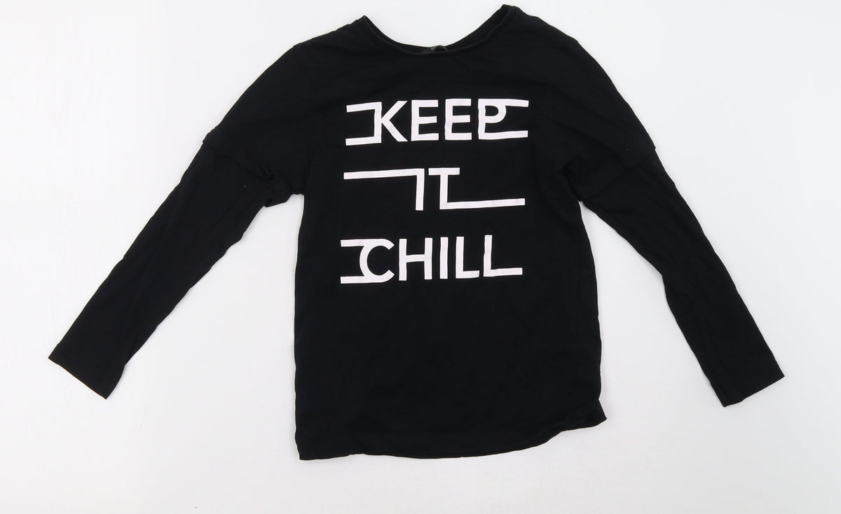 Additional front view of George boys’ black pullover sweatshirt, size 7-8, years