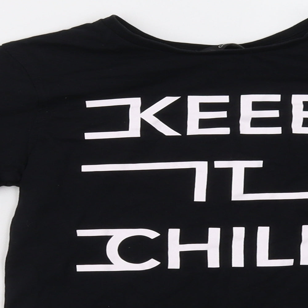 Close-up detail of George boys’ black pullover sweatshirt, size 7-8, years