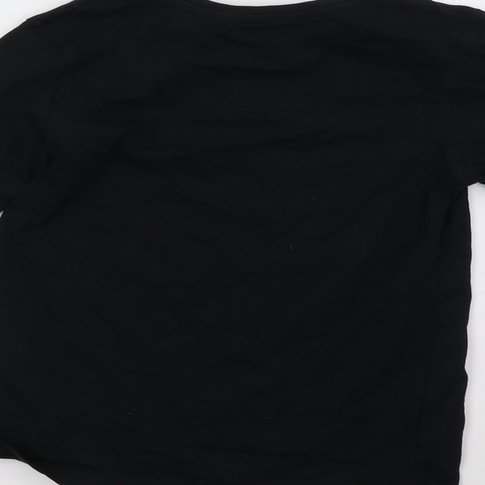 Brand and care label for George boys’ black pullover sweatshirt, size 7-8, years