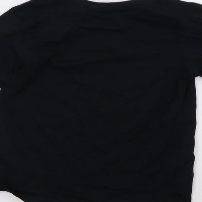 Brand and care label for George boys’ black pullover sweatshirt, size 7-8, years