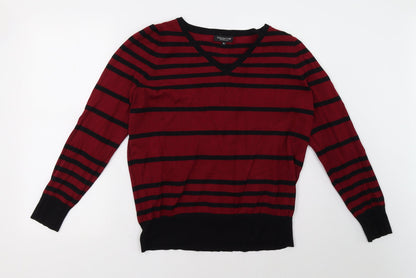Debenhams Womens Red Striped  Pullover Sweatshirt Size 18
