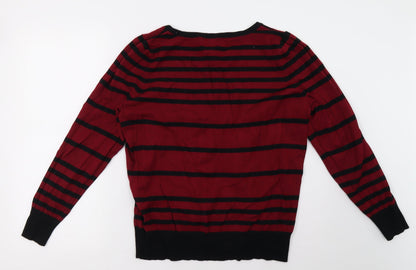 Debenhams Womens Red Striped  Pullover Sweatshirt Size 18
