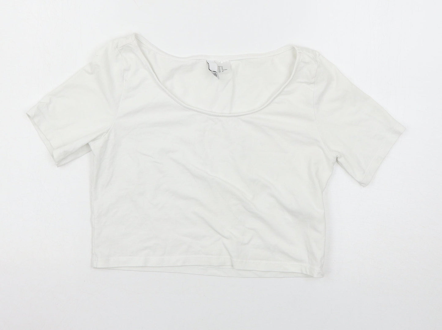 Womens UK Size M H&M White Basic T-Shirt