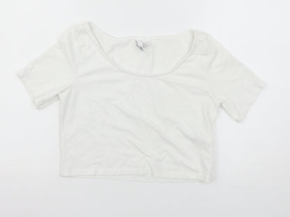 Womens UK Size M H&M White Basic T-Shirt