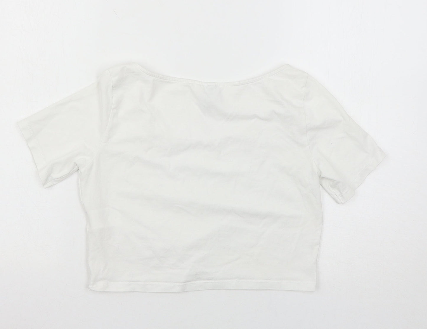 Womens UK Size M H&M White Basic T-Shirt