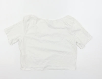 Womens UK Size M H&M White Basic T-Shirt