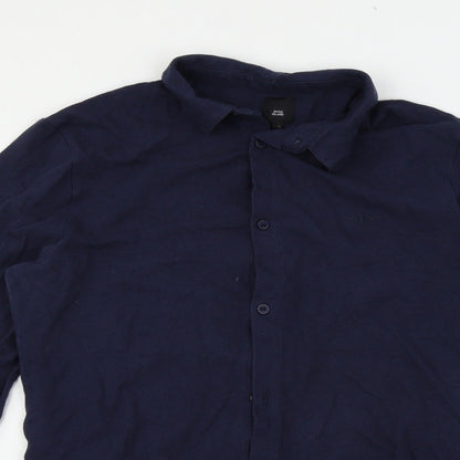 River Island Mens Blue    Button-Up Size M