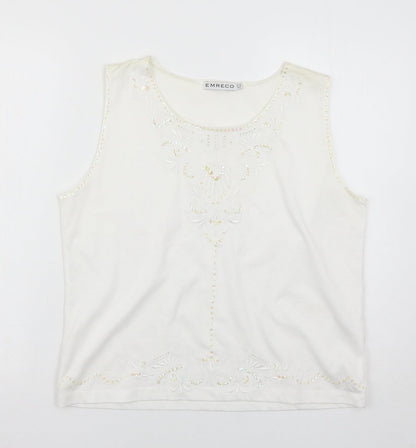 Womens UK Size 16 Emreco White Basic Tank