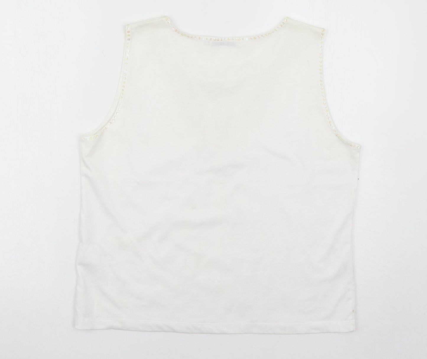 Womens UK Size 16 Emreco White Basic Tank