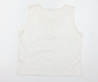 Womens UK Size 16 Emreco White Basic Tank