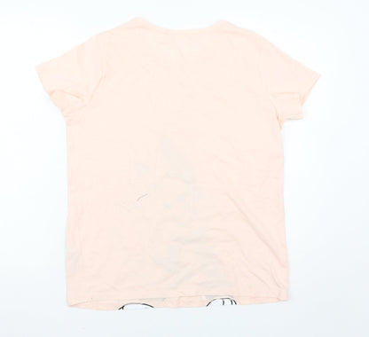 George Womens Pink Solid  Top Pyjama Top Size 10  - Looney Tunes