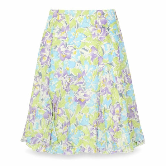 Front view of EWM women’s multicoloured floral maxi skirt, size UK 14