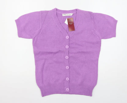 Womens UK Size S EWM Purple Cardigan Jumper