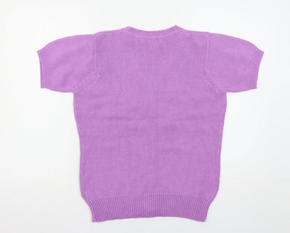 Womens UK Size S EWM Purple Cardigan Jumper