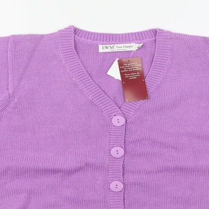 Womens UK Size S EWM Purple Cardigan Jumper