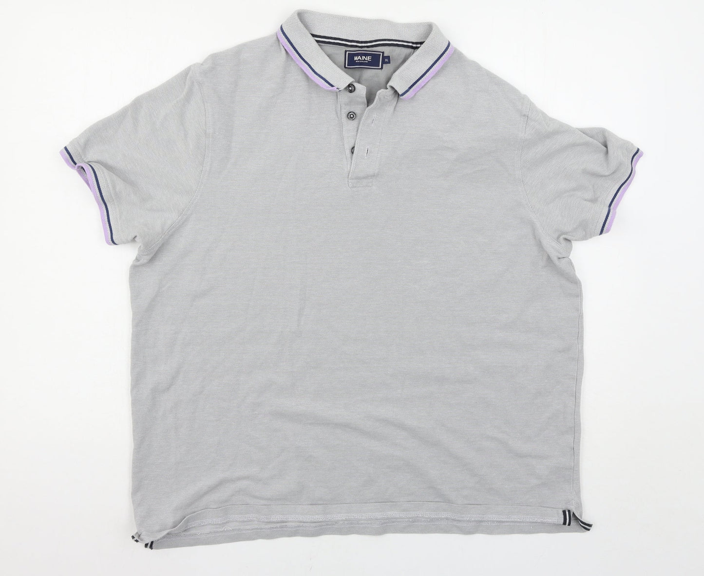 Maine New England Mens Grey    Polo Size XL