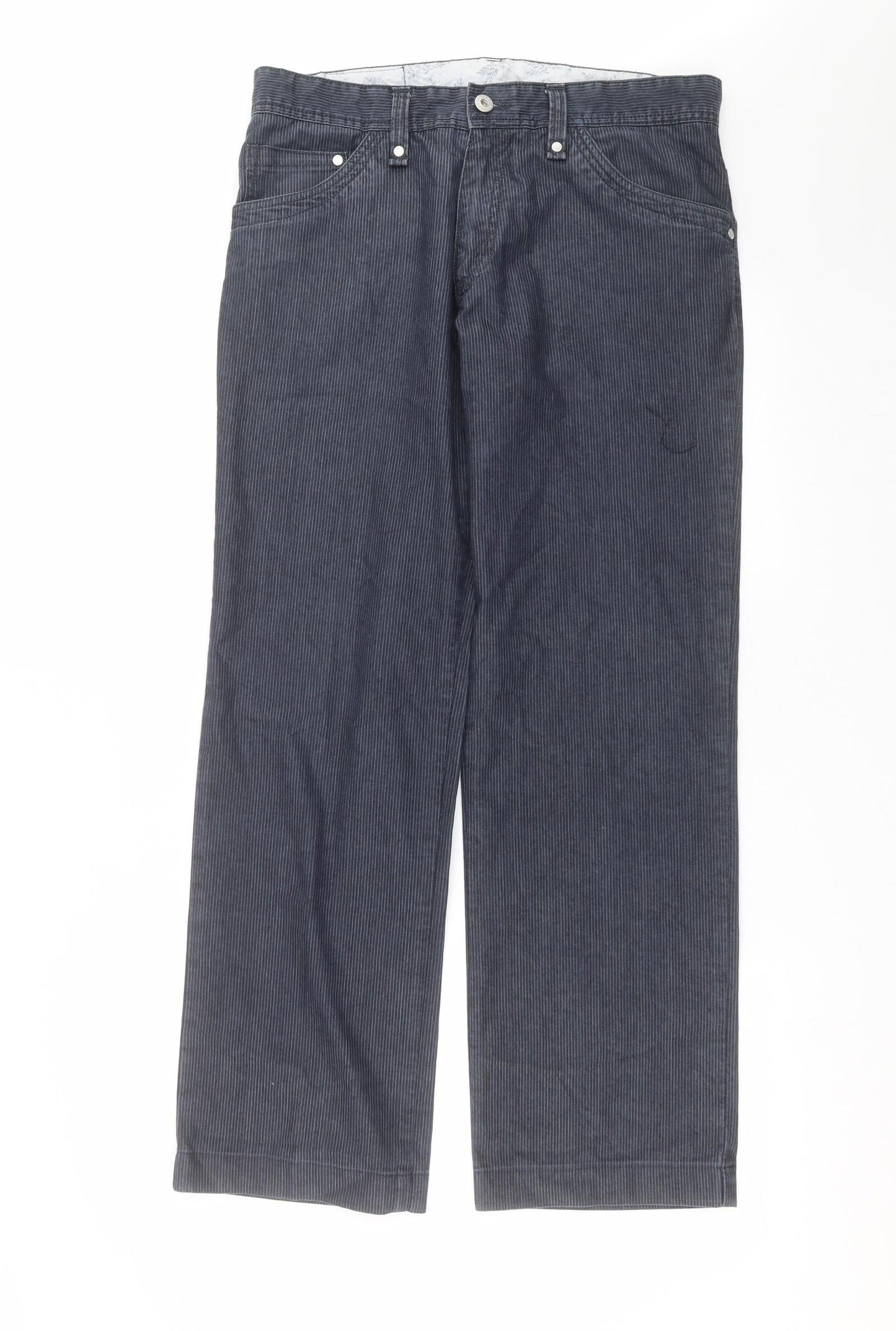 Florentino Womens Blue Striped  Trousers  Size 32 in L30 in