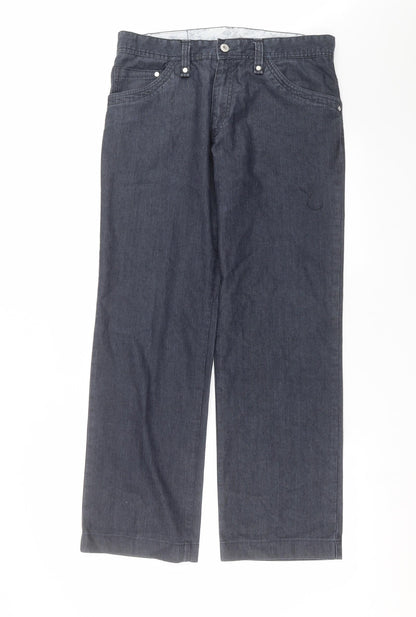 Florentino Womens Blue Striped  Trousers  Size 32 in L30 in