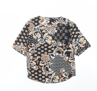 Boohoo Womens Black Floral  Cardigan Jumper Size S