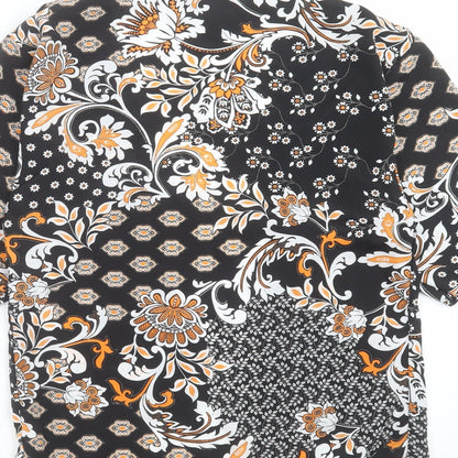 Boohoo Womens Black Floral  Cardigan Jumper Size S