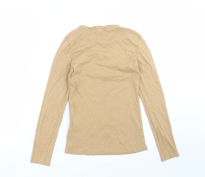 Womens UK Size XS Brave Soul Beige Basic T-Shirt