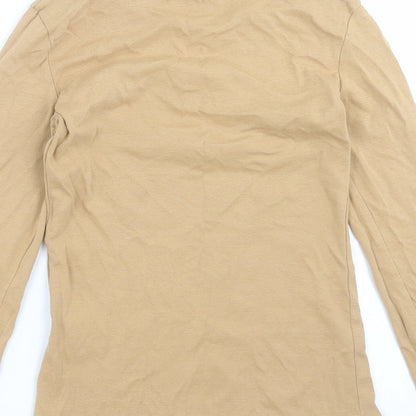 Womens UK Size XS Brave Soul Beige Basic T-Shirt