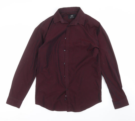 F&F Mens Purple    Dress Shirt Size 15  - Tailored fit