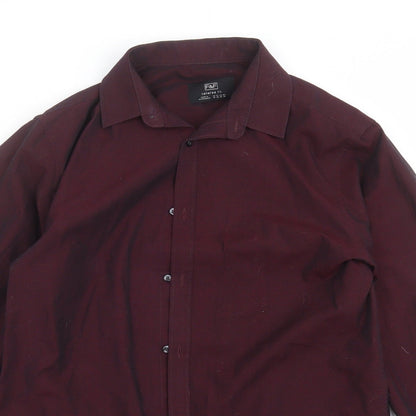F&F Mens Purple    Dress Shirt Size 15  - Tailored fit