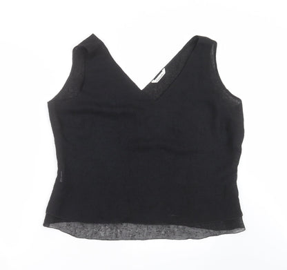 Additional front view of lucinda women’s black basic blouse, size UK 20