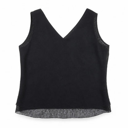 Front view of lucinda women’s black basic blouse, size UK 20