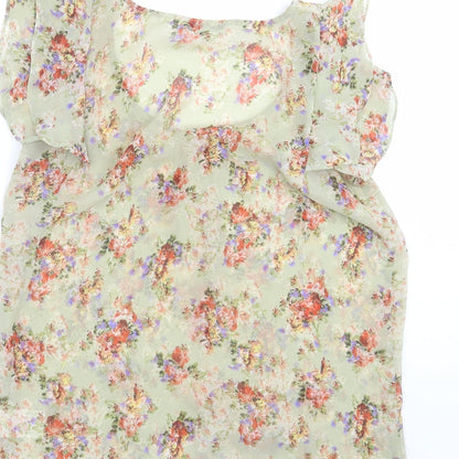Womens UK Size 10 Peacocks Green Basic Blouse